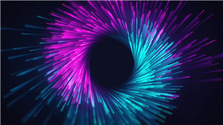 华丽光线粒子旋转特效演绎标志动画LOGO片头视频效果
