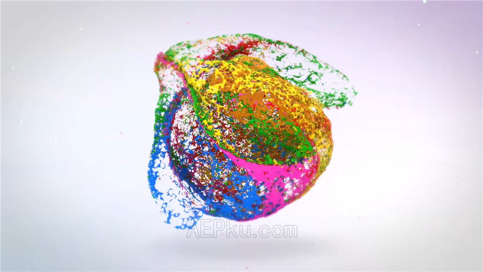 AE模板制作彩色油漆球飞溅液体特效演绎LOGO标志片头动画_第3张图片_AE模板库