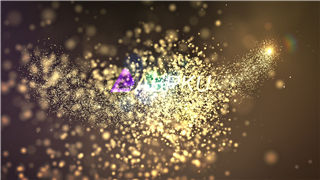 金色风沙粒子光效演绎标志片头动画工程文件